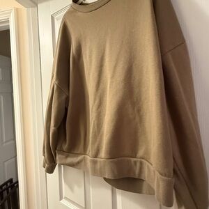 Zenana Outfitters Olive Green Crew Neck Sweatshirt with Bubble Sleeve XL